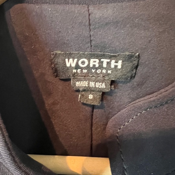 Worth Navy band color bold button detail blazer jacket size 8 - Picture 3 of 4